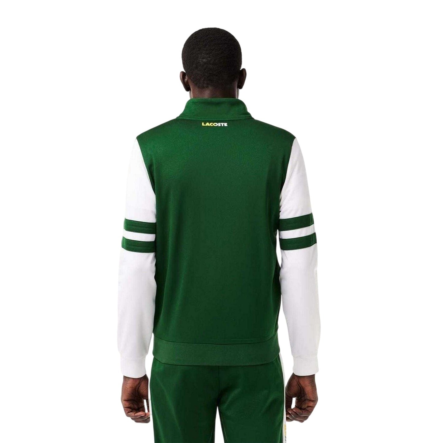 Green-White - Back - Lacoste Mens Stretch Classic Tennis Sweatshirt