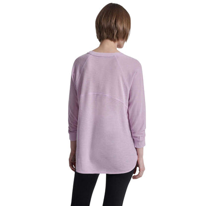 Light Lavender - Back - DKNY Womens-Ladies Waffle Slim 3-4 Sleeve T-Shirt