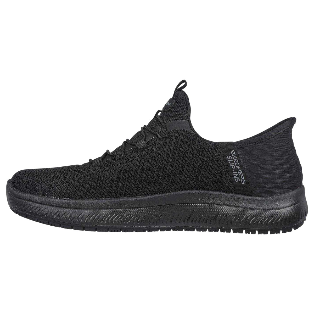Black - Back - Skechers Womens-Ladies Summits SR - Enslee Knitted Slip-In Trainers