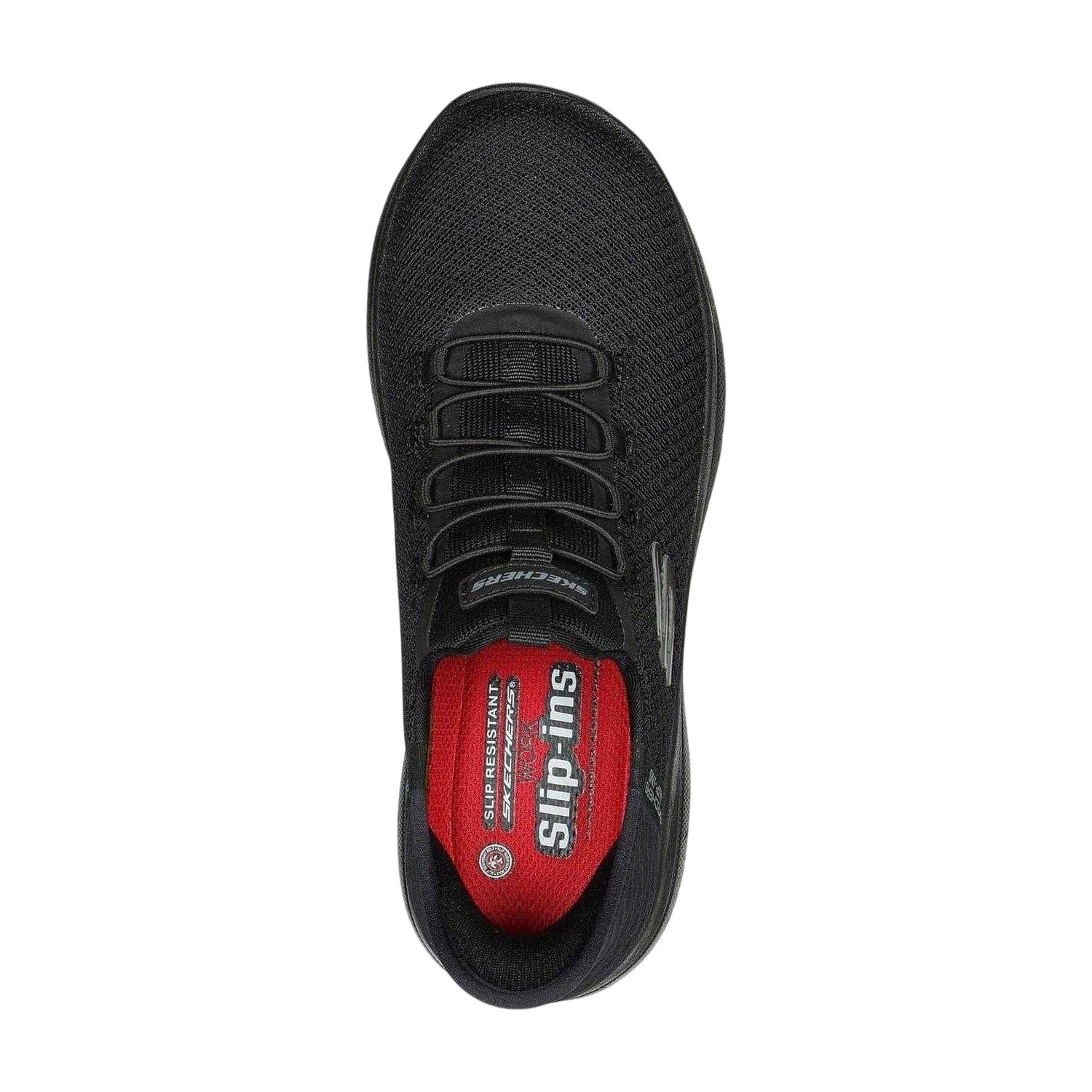 Black - Side - Skechers Womens-Ladies Summits SR - Enslee Knitted Slip-In Trainers