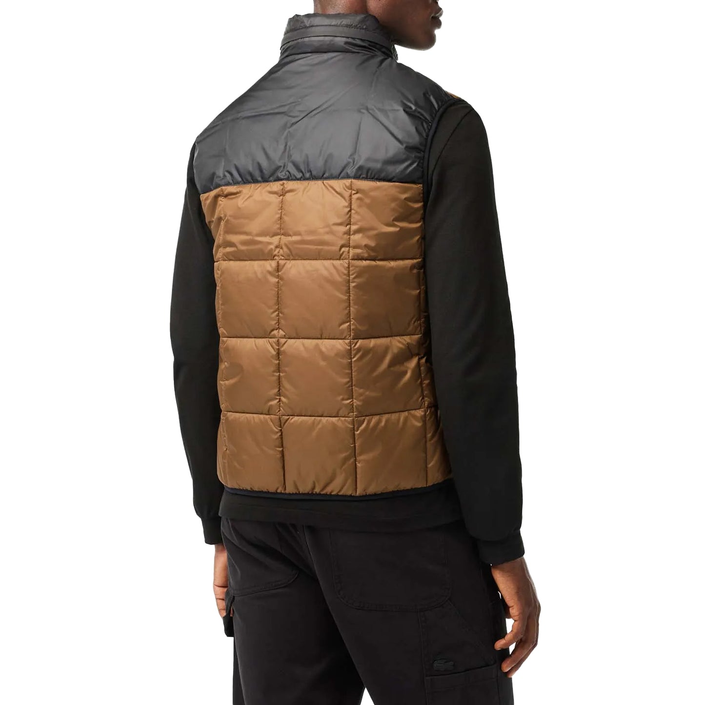Brown - Back - Lacoste Mens Logo Puffer Gilet