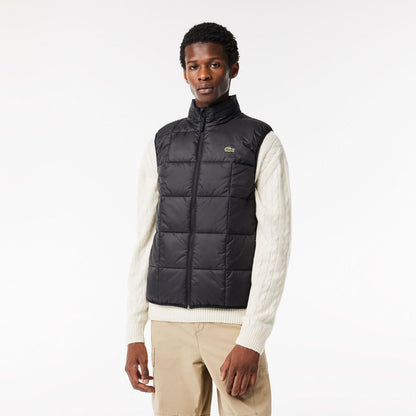 Black - Front - Lacoste Mens Logo Puffer Gilet