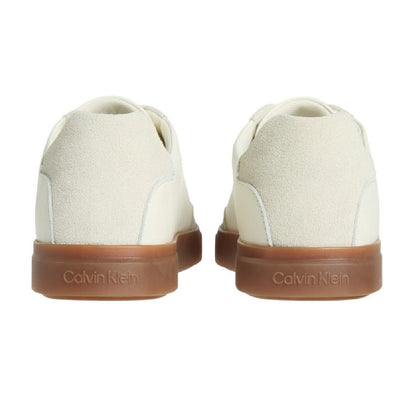 Marshmallow - Back - Calvin Klein Womens-Ladies Jeans Leather Flat Trainers