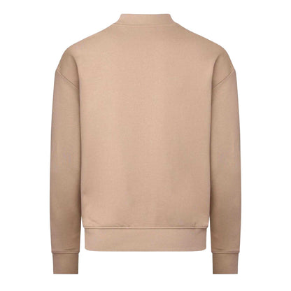Beige - Back - Hugo Mens Logo Printed Cotton Sweatshirt