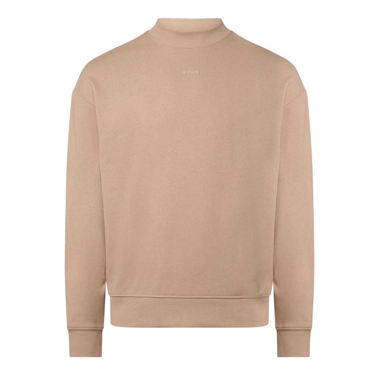 Beige - Front - Hugo Mens Logo Printed Cotton Sweatshirt