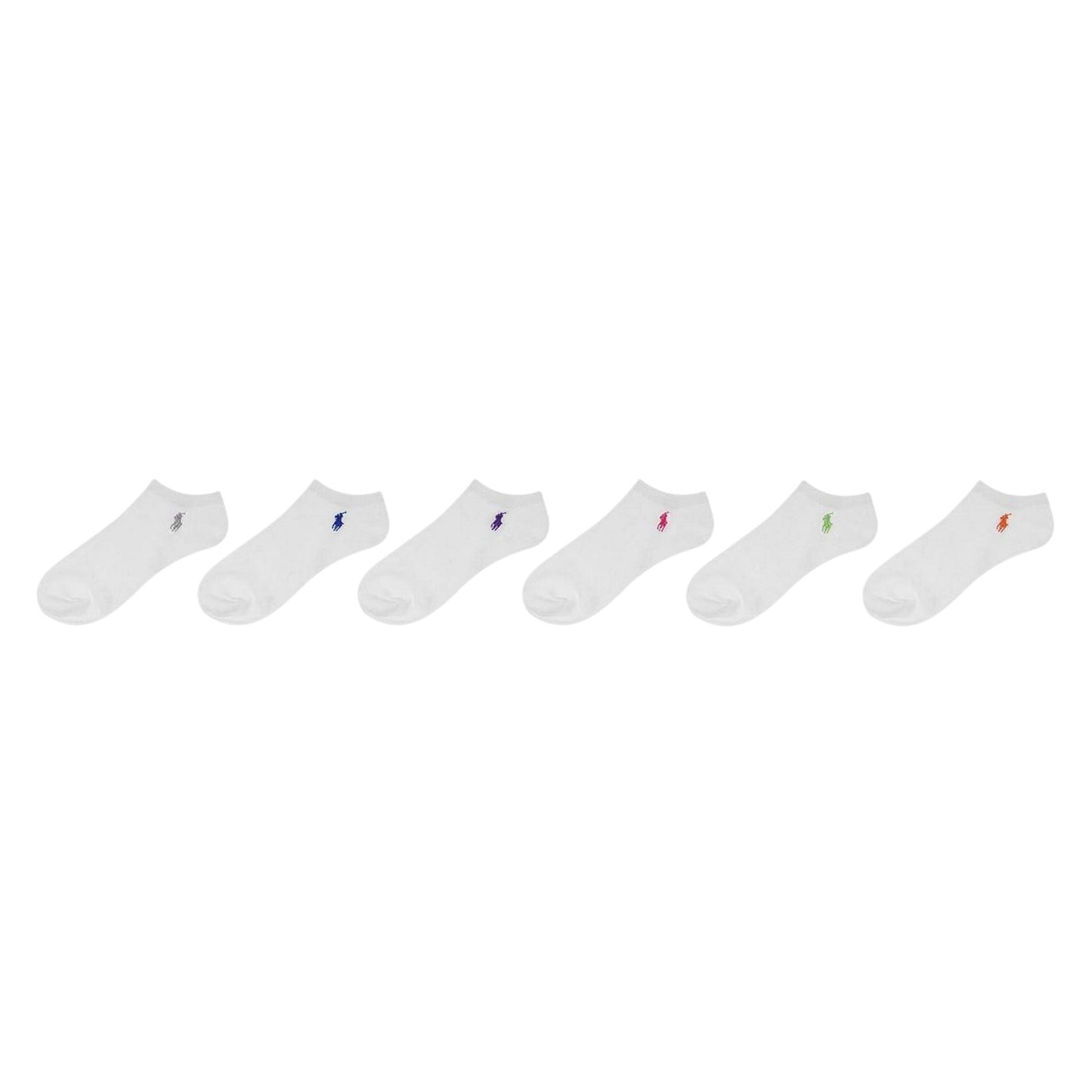 White - Front - Ralph Lauren Mens Polyester Trainer Socks (Pack of 6)