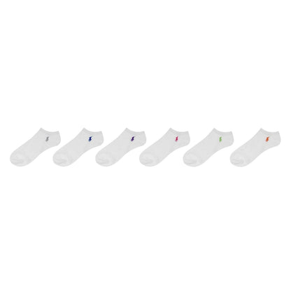 White - Front - Ralph Lauren Mens Polyester Trainer Socks (Pack of 6)