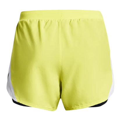 Yellow - Back - Under Armour Womens-Ladies Fly By 2.0 2 in 1 Shorts