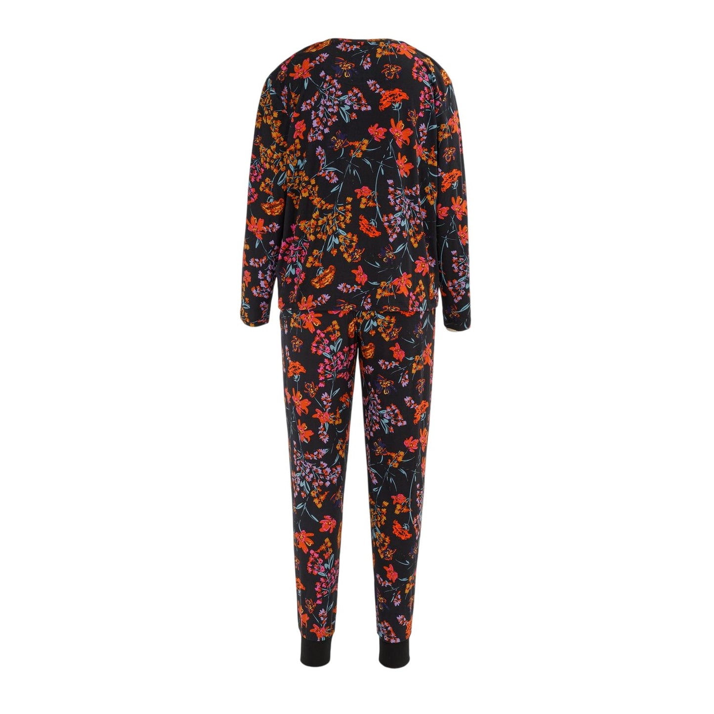 Floral - Back - Biba Womens-Ladies Multi Pattern Pyjama Set