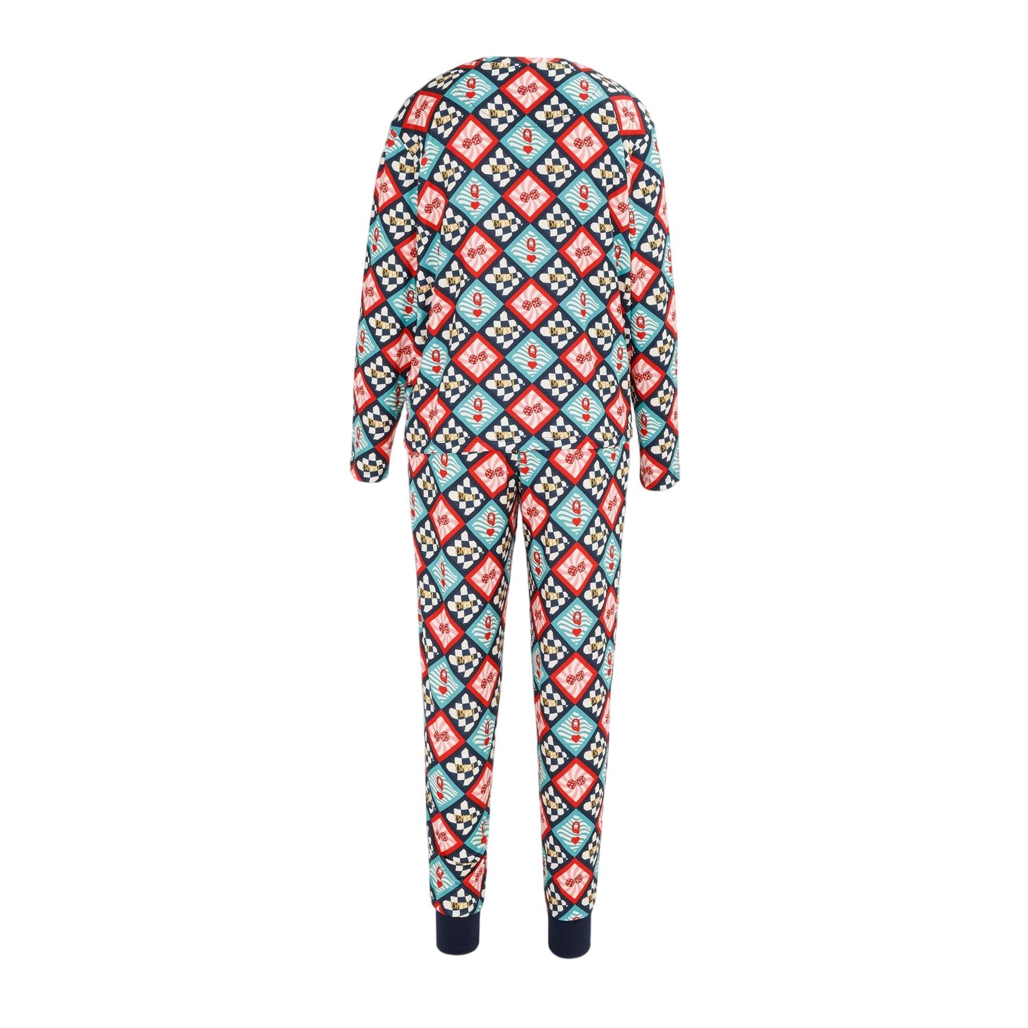 Multicoloured - Front - Biba Womens-Ladies Multi Pattern Pyjama Set