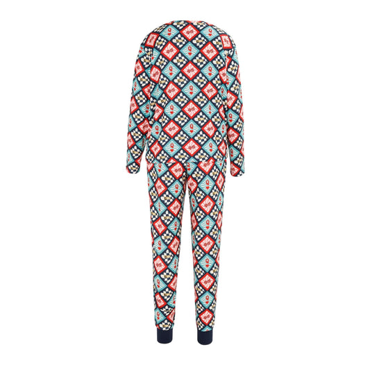 Multicoloured - Front - Biba Womens-Ladies Multi Pattern Pyjama Set