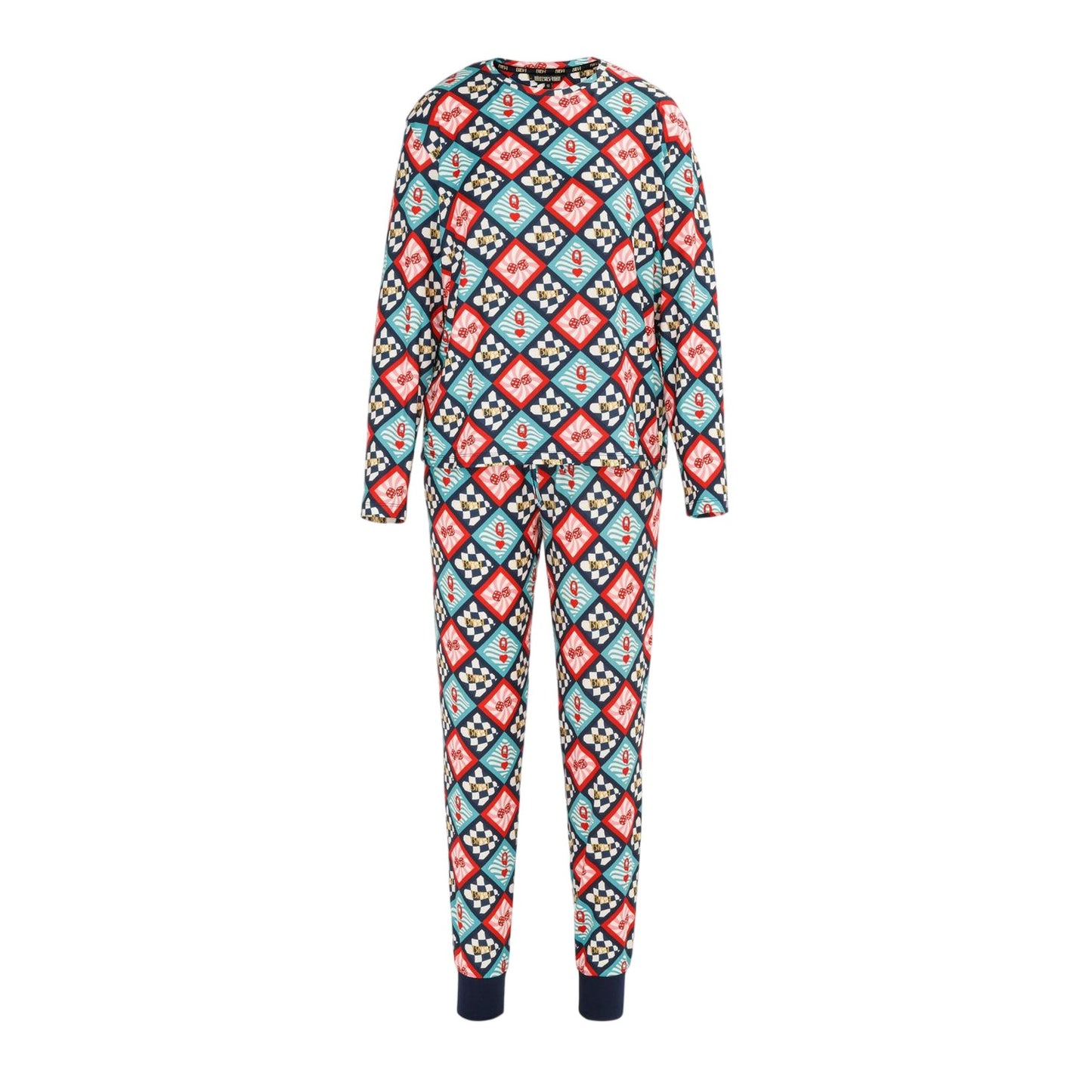 Multicoloured - Back - Biba Womens-Ladies Multi Pattern Pyjama Set