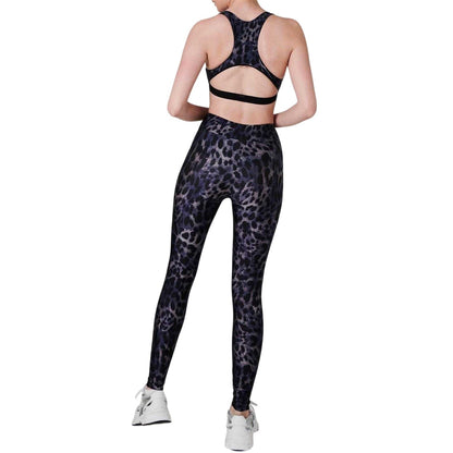 Dark Blue - Back - Koral Womens-Ladies Polyamide Cheetah Print High Rise Leggings