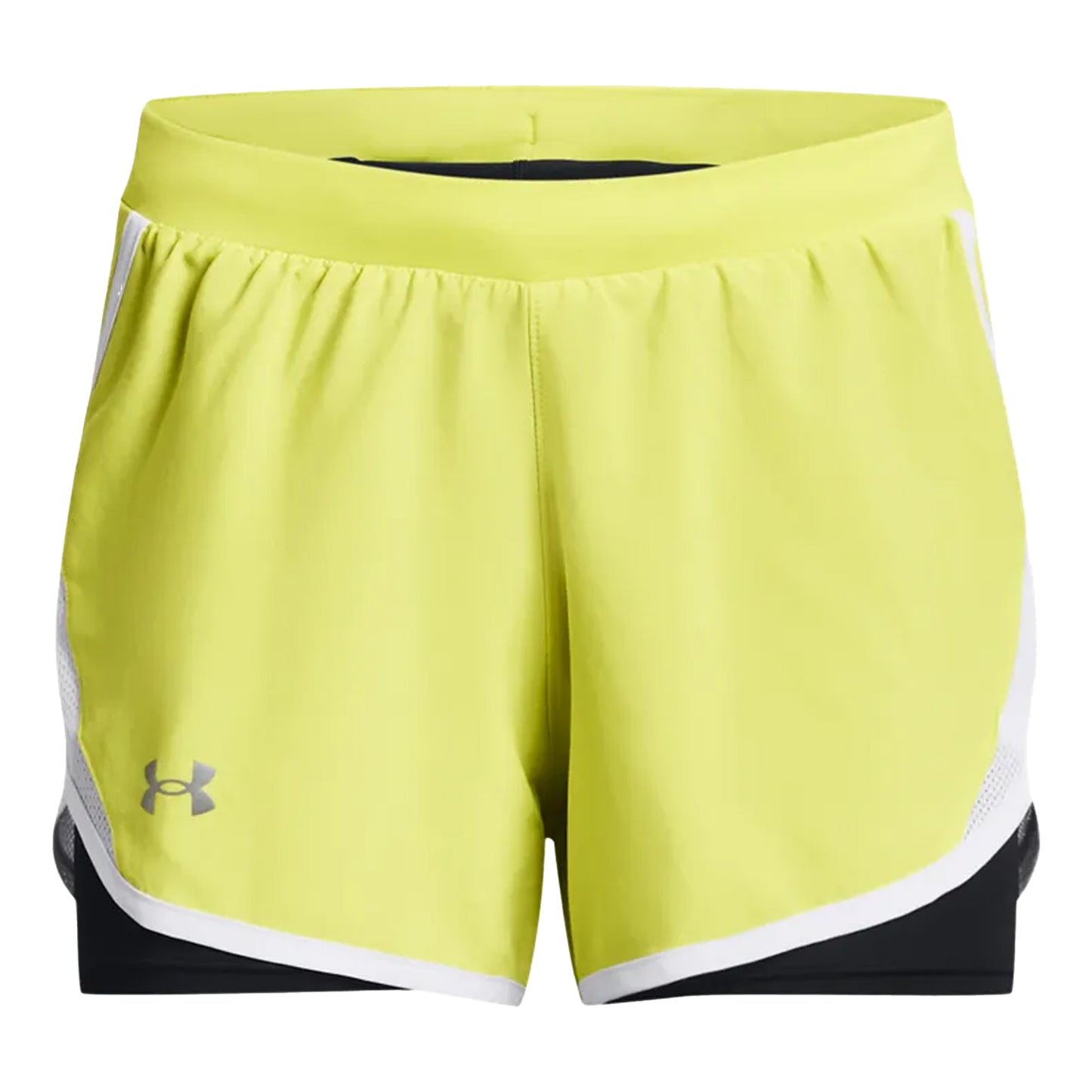Yellow - Front - Under Armour Womens-Ladies Fly By 2.0 2 in 1 Shorts