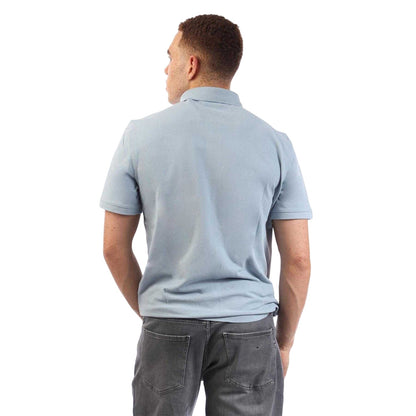 Blue - Back - Gant Mens Logo Cotton Polo Shirt