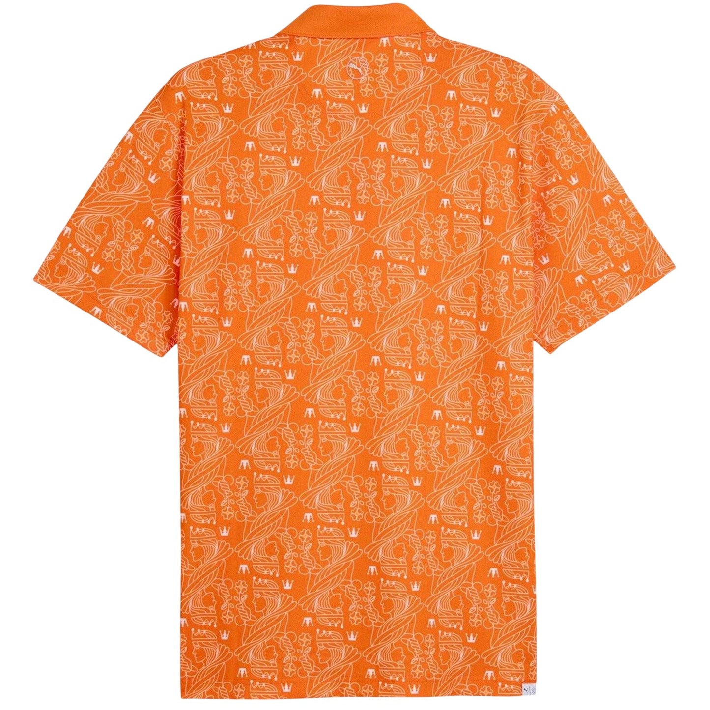 Orange - Back - Puma Mens Royal Crest Pique Golf Polo Shirt