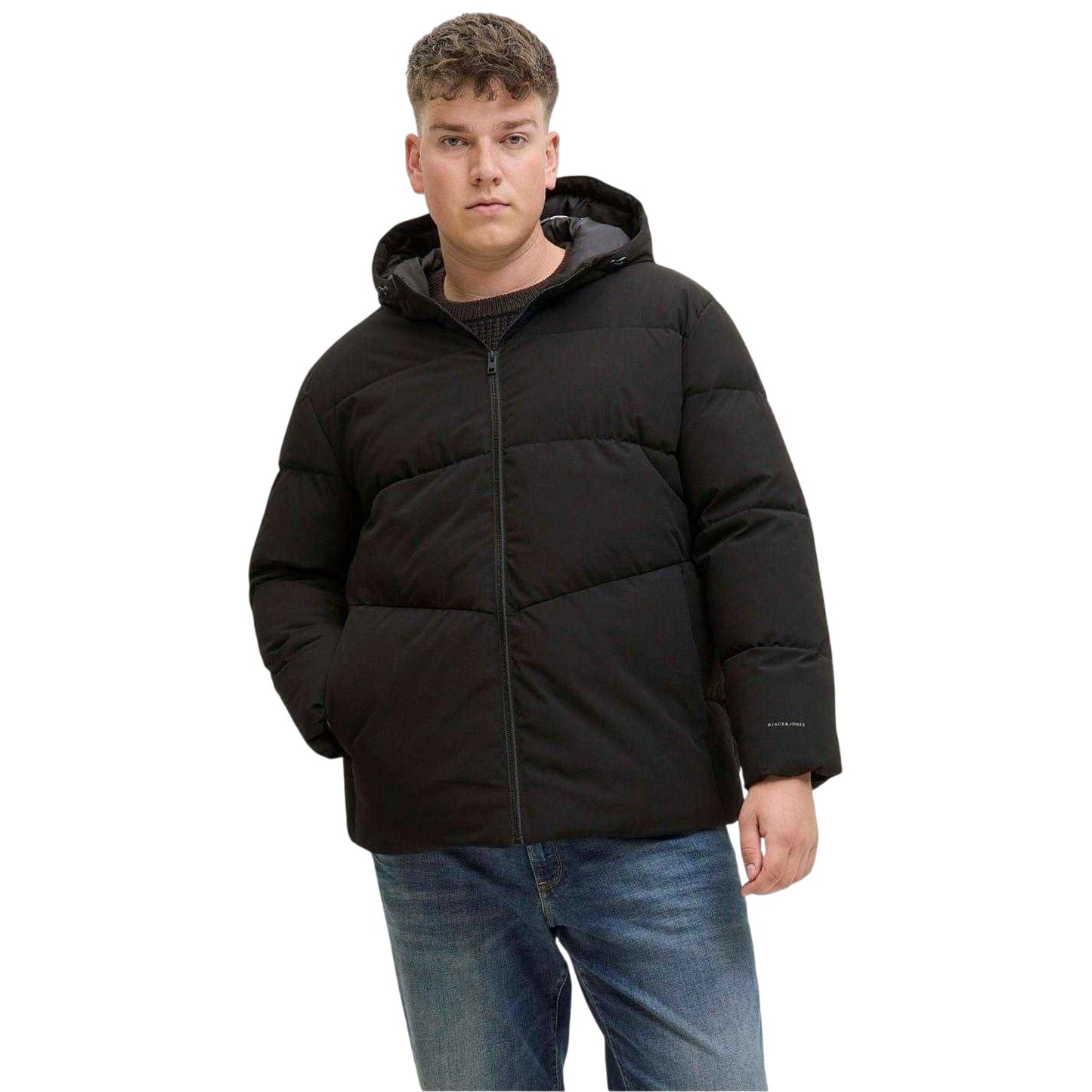 Black - Back - Jack And Jones Mens Puffer Jacket