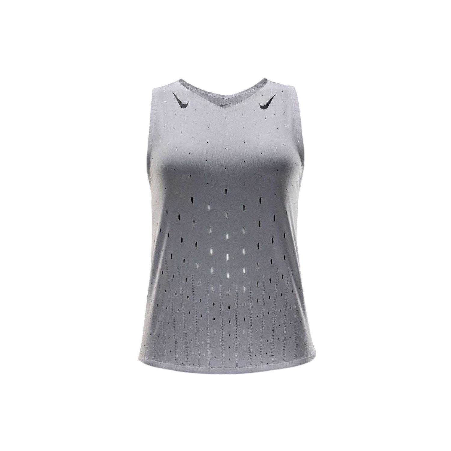 White-Black - Front - Nike Womens-Ladies Aeroswift Dri-FIT Sports Top