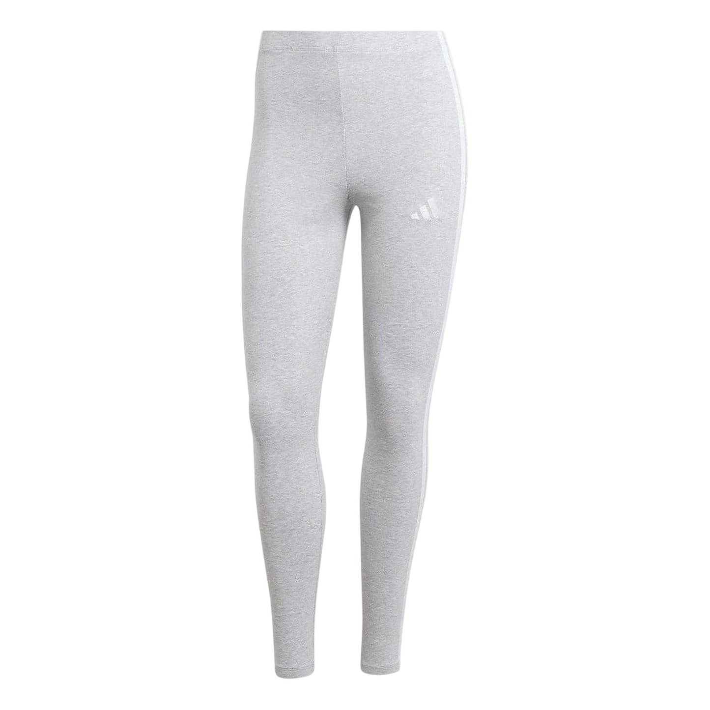 Medium Grey - Front - Adidas Womens-Ladies 3 Stripes Workout Leggings