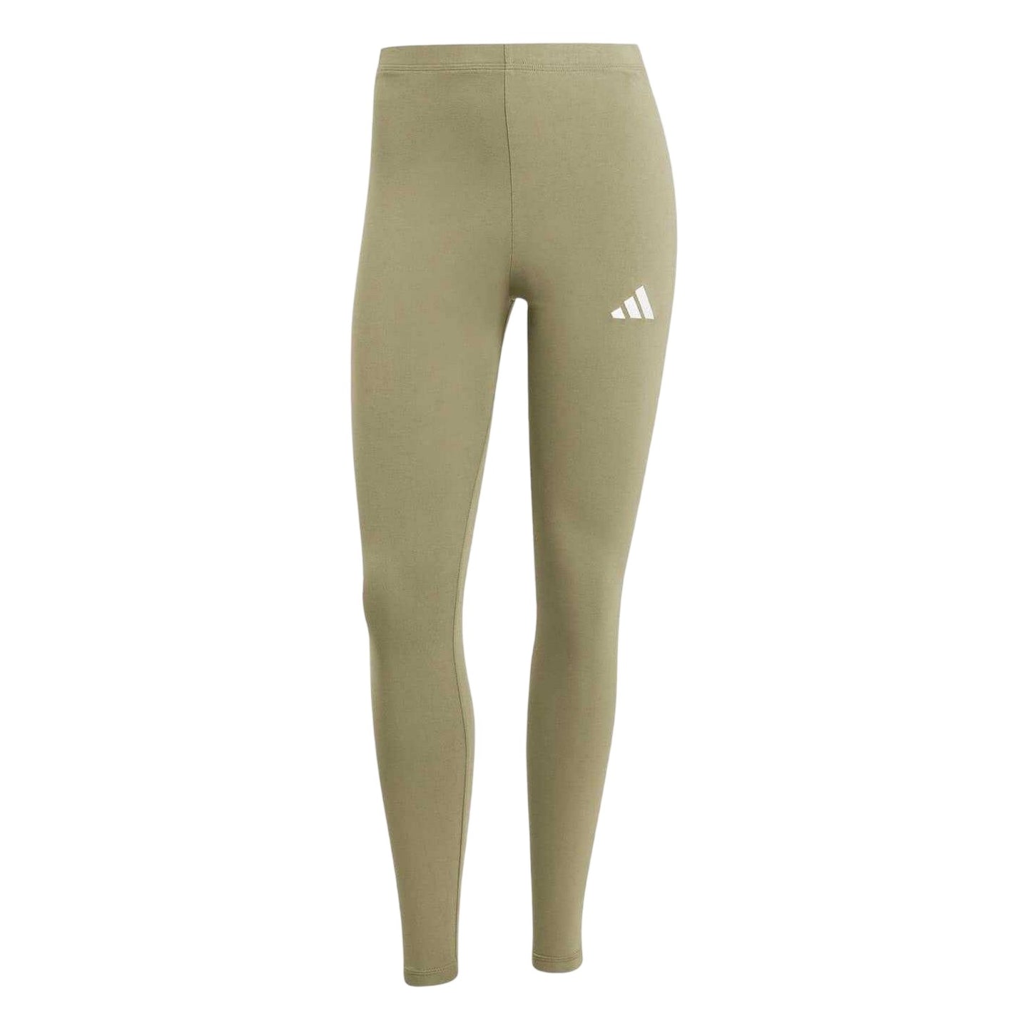 Olive - Front - Adidas Womens-Ladies 3 Stripes Workout Leggings