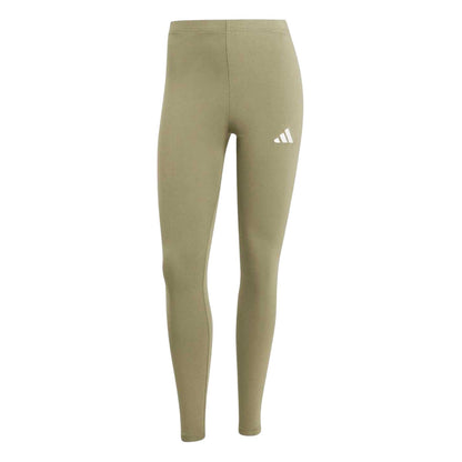 Olive - Front - Adidas Womens-Ladies 3 Stripes Workout Leggings