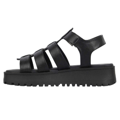 Black - Back - Jack Wills Womens-Ladies Gladiator Platform Sandals