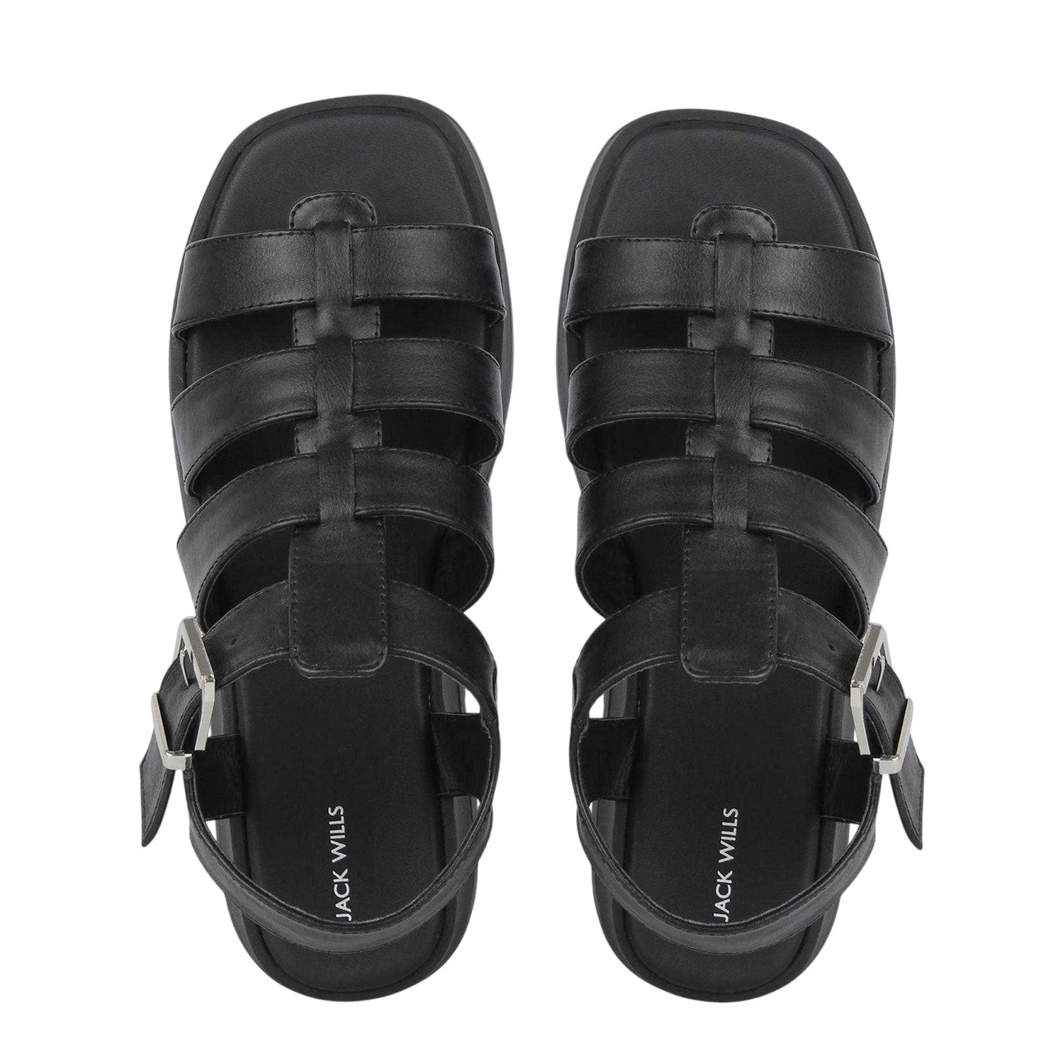 Black - Side - Jack Wills Womens-Ladies Gladiator Platform Sandals