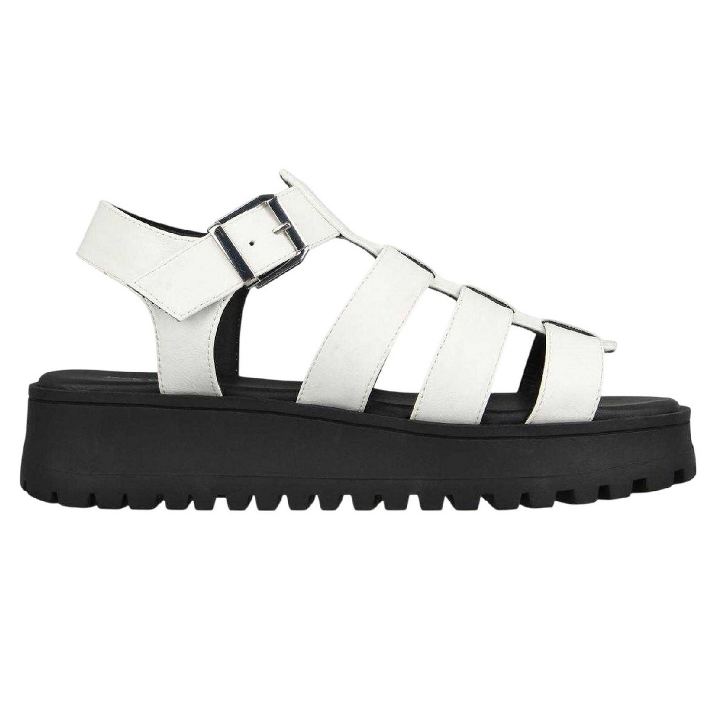 White - Front - Jack Wills Womens-Ladies Gladiator Platform Sandals