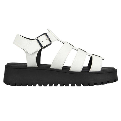 White - Front - Jack Wills Womens-Ladies Gladiator Platform Sandals