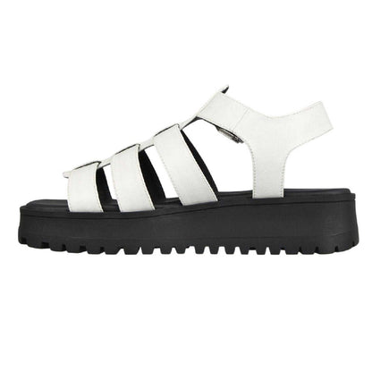 White - Back - Jack Wills Womens-Ladies Gladiator Platform Sandals