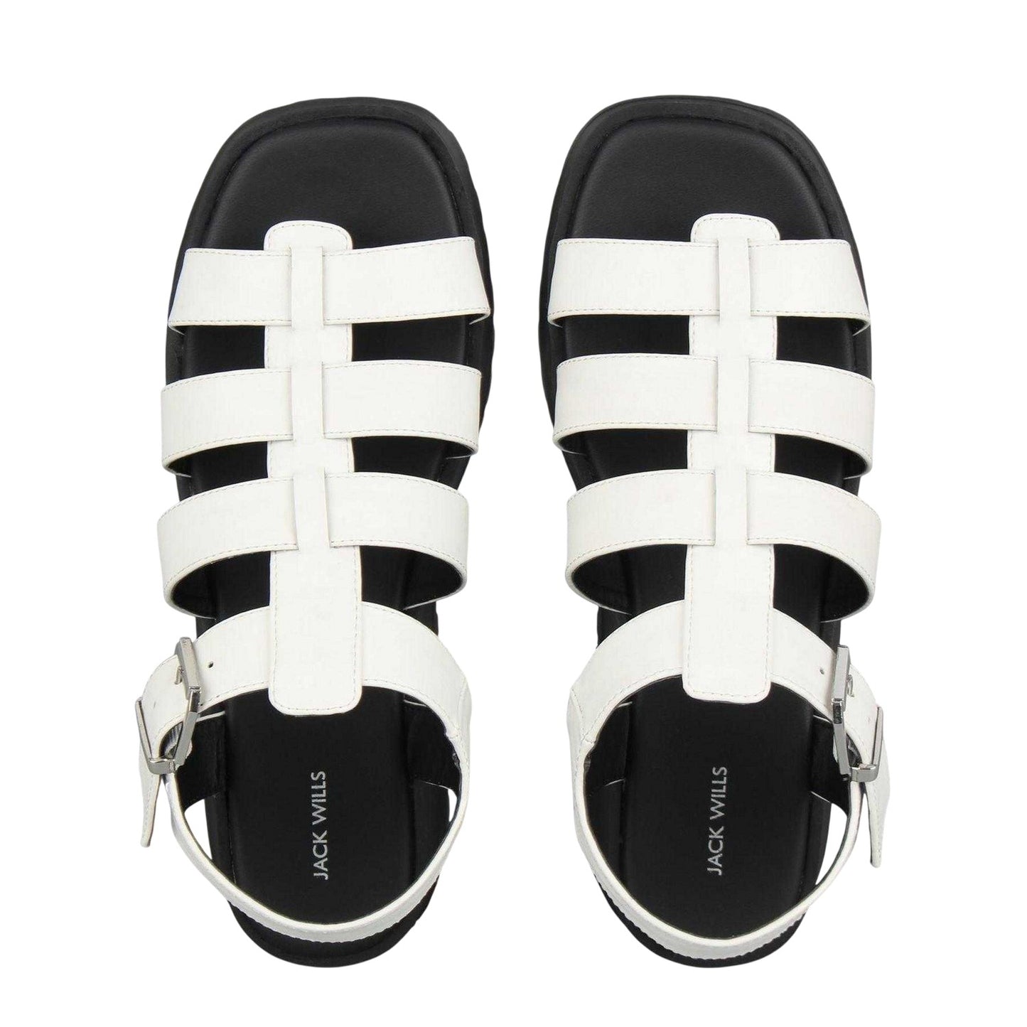 White - Side - Jack Wills Womens-Ladies Gladiator Platform Sandals