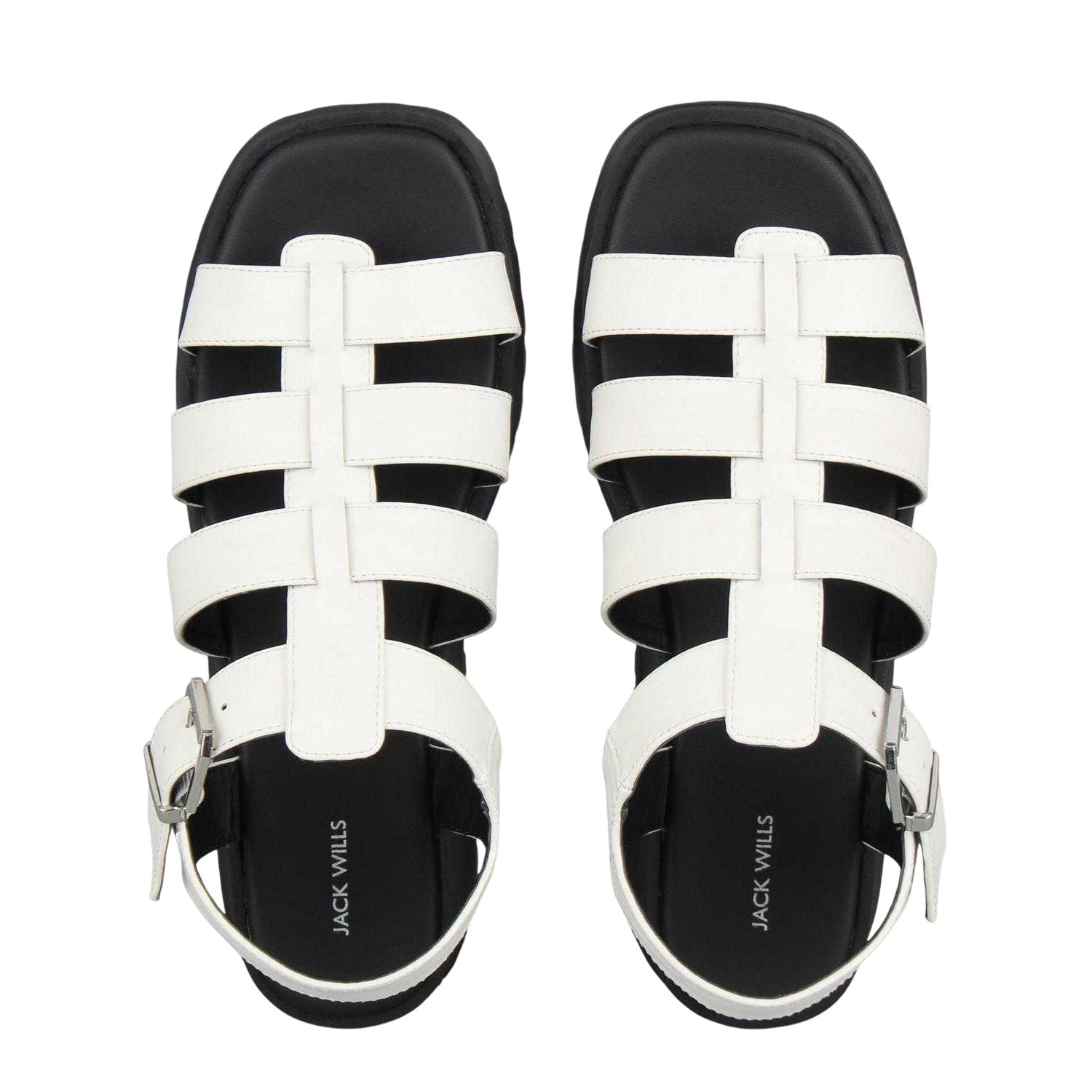 White - Side - Jack Wills Womens-Ladies Gladiator Platform Sandals