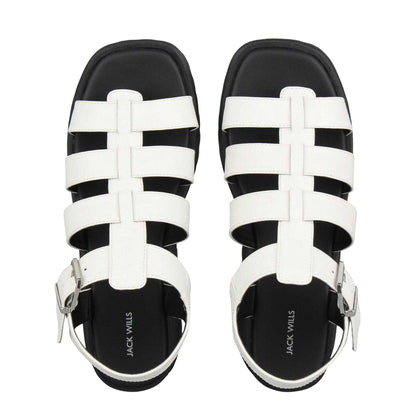 White - Side - Jack Wills Womens-Ladies Gladiator Platform Sandals