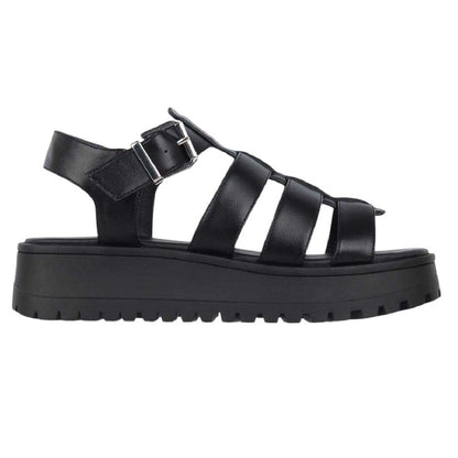 Black - Front - Jack Wills Womens-Ladies Gladiator Platform Sandals