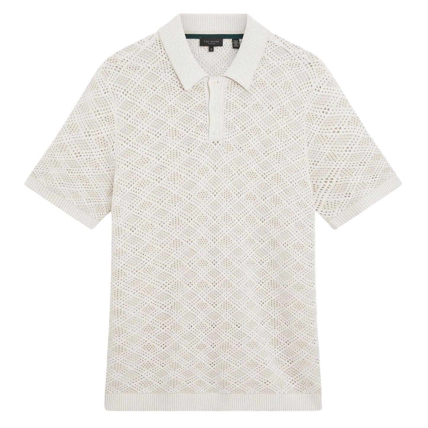 Ecru - Front - Ted Baker Mens Geometric Polo Shirt
