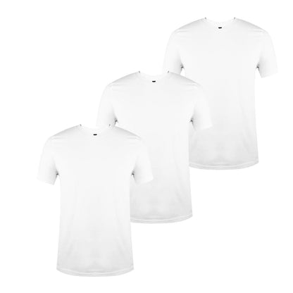 White - Front - Donnay Mens Cotton Blend T-Shirt (Pack of 3)