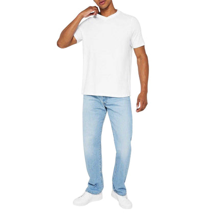White-Black-Navy - Back - Donnay Mens Cotton Blend T-Shirt (Pack of 3)
