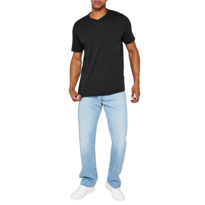 White-Black-Navy - Side - Donnay Mens Cotton Blend T-Shirt (Pack of 3)