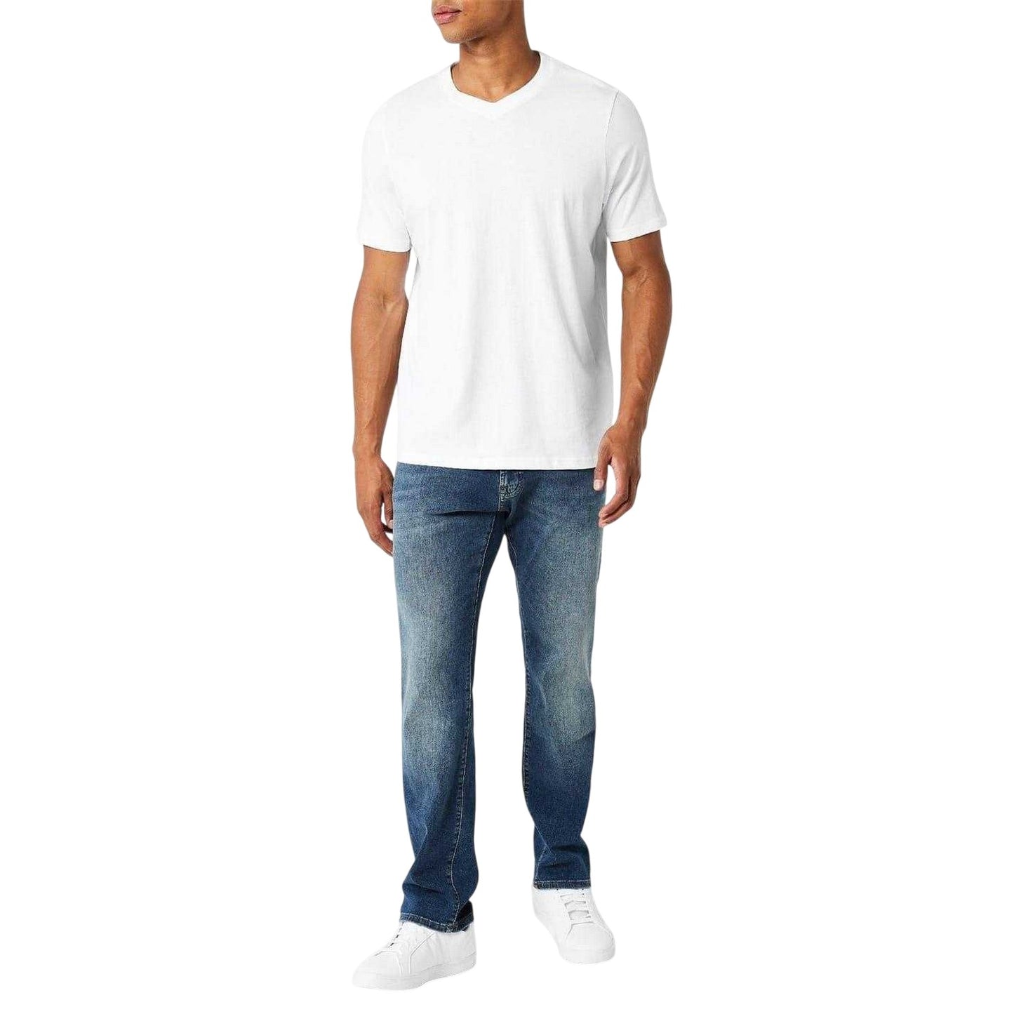 White - Side - Donnay Mens Cotton Blend T-Shirt (Pack of 3)