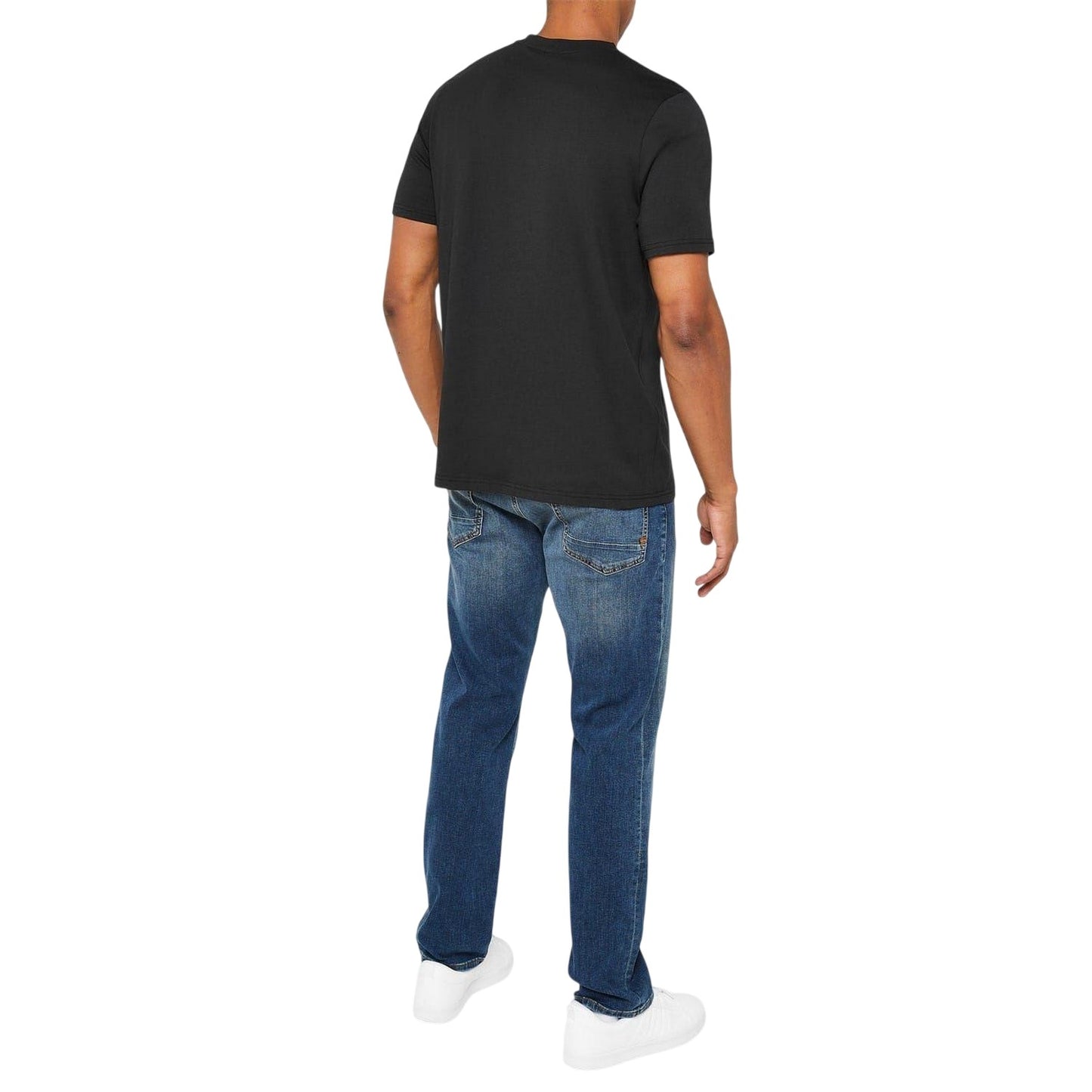 Black - Side - Donnay Mens Cotton Blend T-Shirt (Pack of 3)