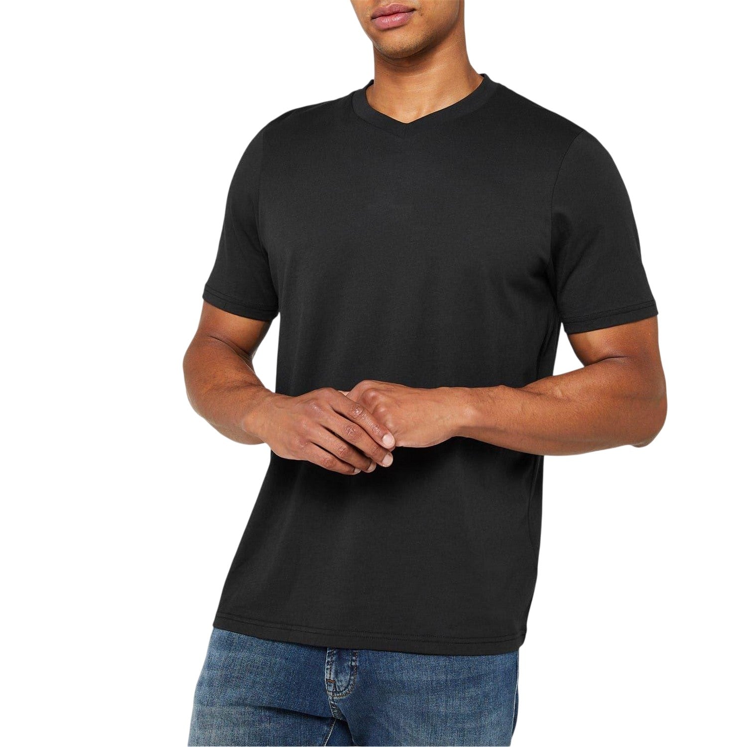 Black - Lifestyle - Donnay Mens Cotton Blend T-Shirt (Pack of 3)