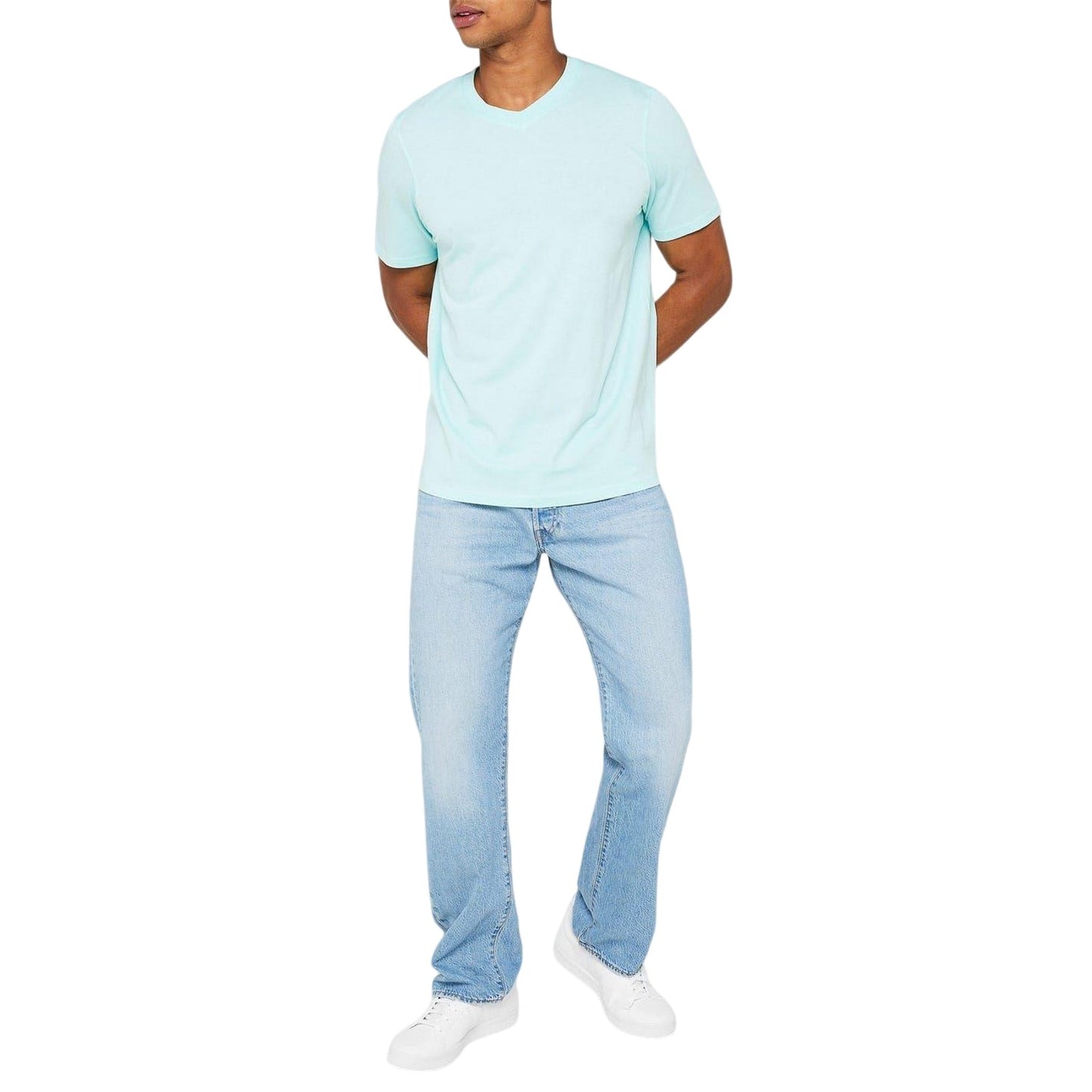 Light Blue-Blue-Dark Blue - Lifestyle - Donnay Mens Cotton Blend T-Shirt (Pack of 3)