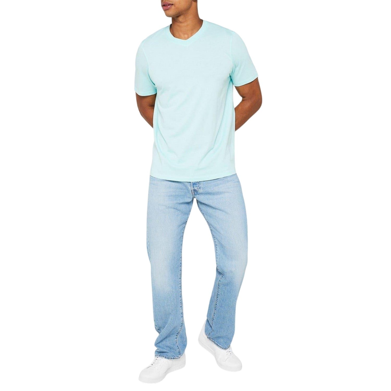 Light Blue-Blue-Dark Blue - Lifestyle - Donnay Mens Cotton Blend T-Shirt (Pack of 3)
