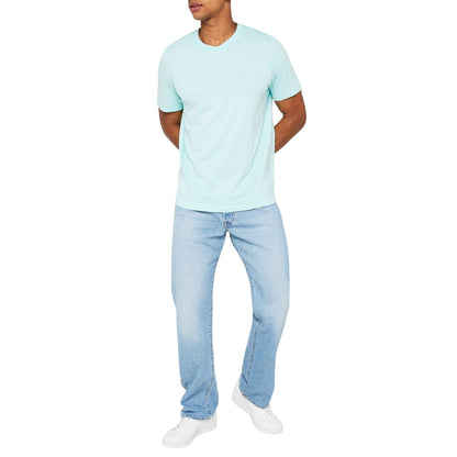Light Blue-Blue-Dark Blue - Lifestyle - Donnay Mens Cotton Blend T-Shirt (Pack of 3)
