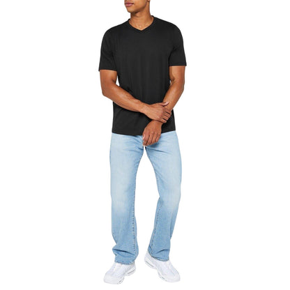 Grey Marl-Charcoal Marl-Black - Back - Donnay Mens Cotton Blend T-Shirt (Pack of 3)