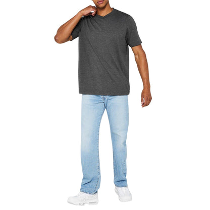 Grey Marl-Charcoal Marl-Black - Lifestyle - Donnay Mens Cotton Blend T-Shirt (Pack of 3)