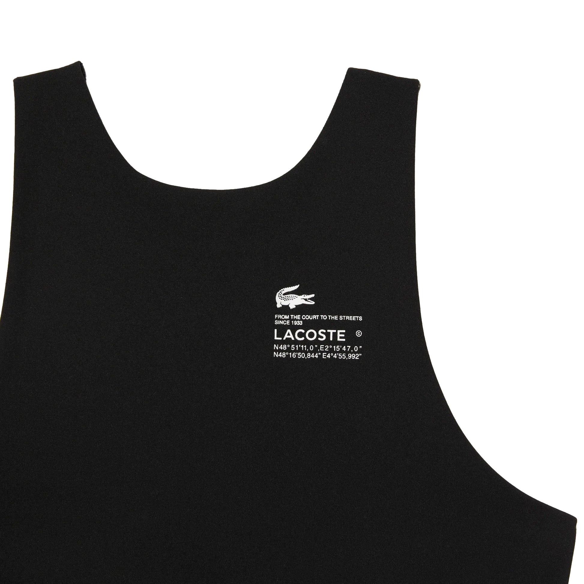 Black - Back - Lacoste Womens-Ladies Recycled Polyamide Quick Dry Sports Bra