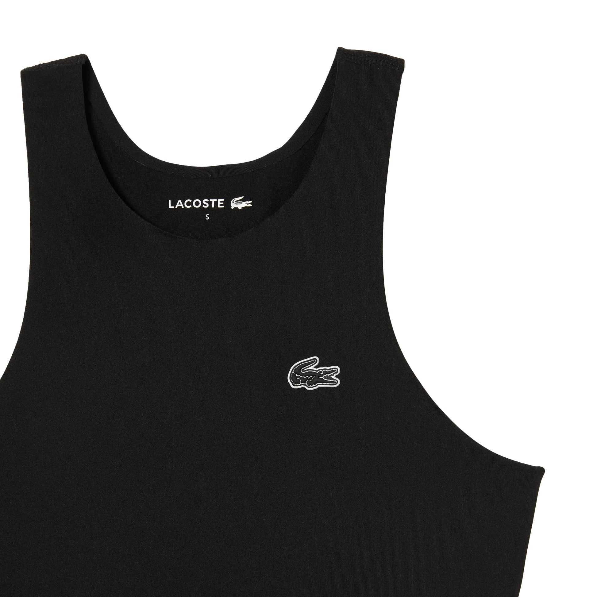 Black - Side - Lacoste Womens-Ladies Recycled Polyamide Quick Dry Sports Bra