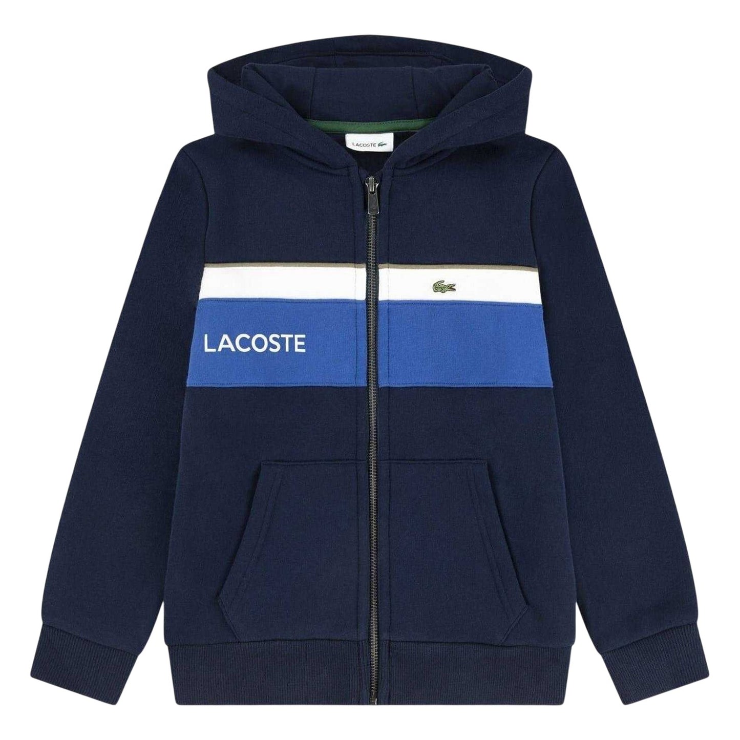 Marine Blue - Front - Lacoste Childrens-Kids Full Zip Hoodie