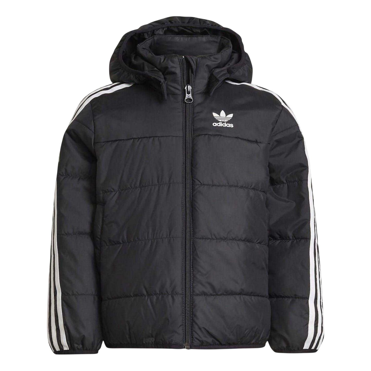 Black - Front - Adidas Childrens-Kids Originals 3 Stripes Puffer Jacket